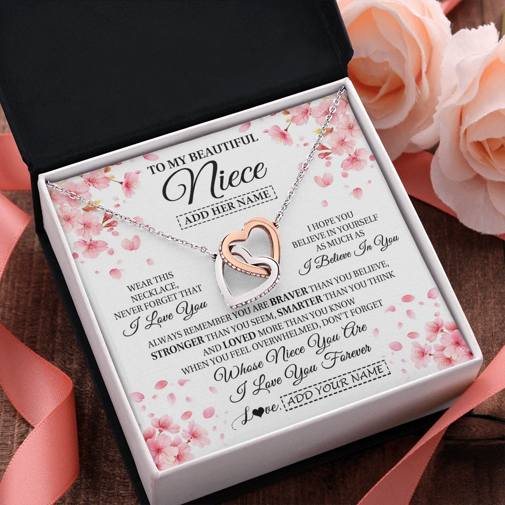 Personalized To My Beautiful Niece From Aunt Uncle Necklace Never Forget Birthday Gifts For Niece Birthday Gift Graduation Christmas Gift Box Message Card