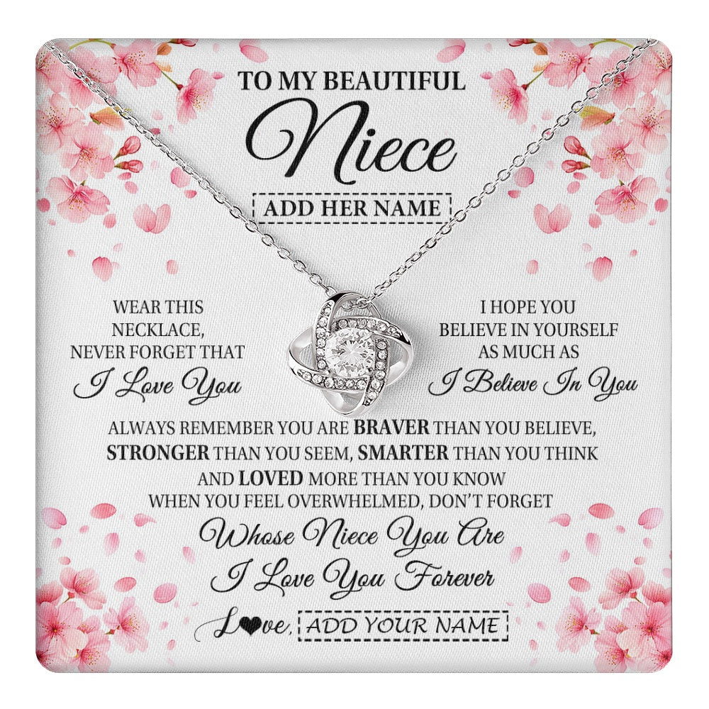 Personalized To My Beautiful Niece From Aunt Uncle Necklace Never Forget Birthday Gifts For Niece Birthday Gift Graduation Christmas Gift Box Message Card