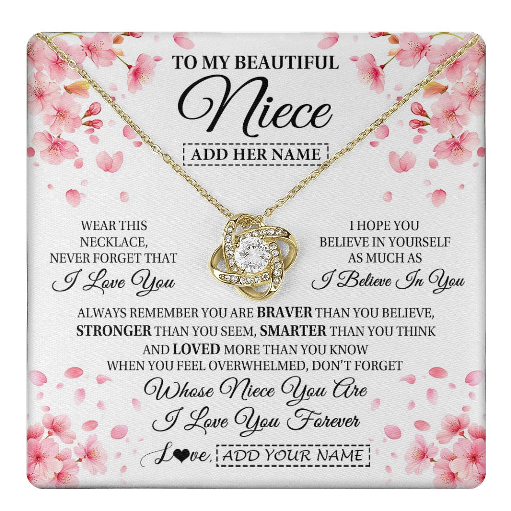 Personalized To My Beautiful Niece From Aunt Uncle Necklace Never Forget Birthday Gifts For Niece Birthday Gift Graduation Christmas Gift Box Message Card