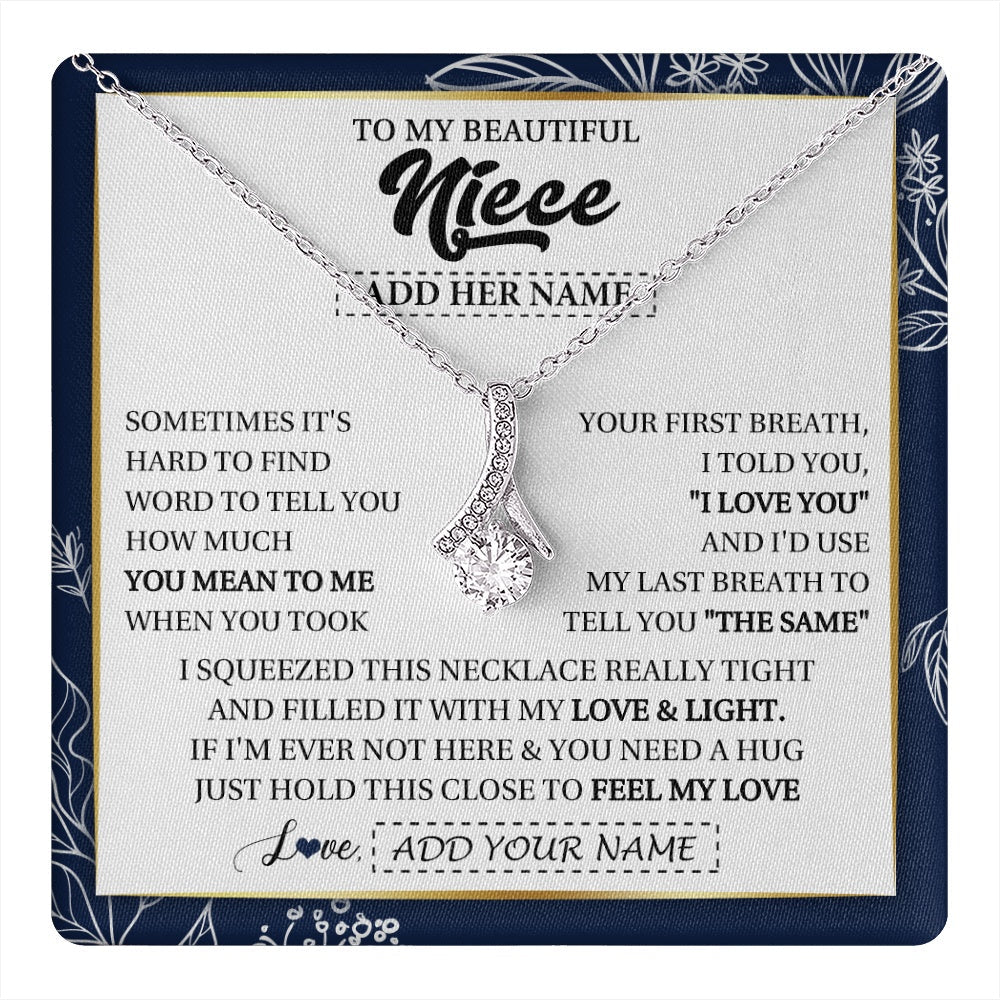 Personalized To My Beautiful Niece Necklace From Aunt Uncle Feel My Love Valentine Gifts For Niece Birthday Graduation Christmas Custom Gift Box Message Card