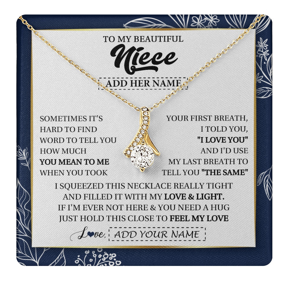 Personalized To My Beautiful Niece Necklace From Aunt Uncle Feel My Love Valentine Gifts For Niece Birthday Graduation Christmas Custom Gift Box Message Card