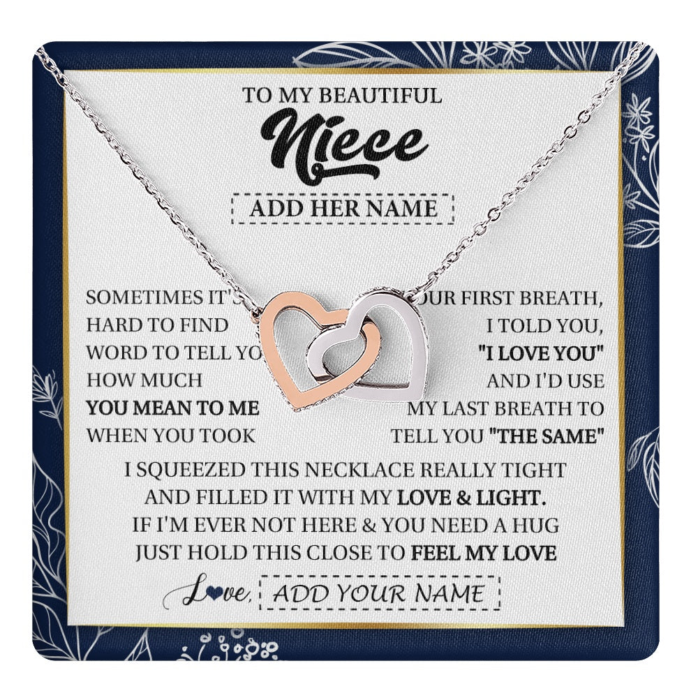 Personalized To My Beautiful Niece Necklace From Aunt Uncle Feel My Love Valentine Gifts For Niece Birthday Graduation Christmas Custom Gift Box Message Card