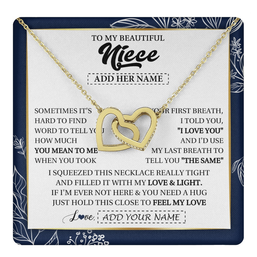Personalized To My Beautiful Niece Necklace From Aunt Uncle Feel My Love Valentine Gifts For Niece Birthday Graduation Christmas Custom Gift Box Message Card