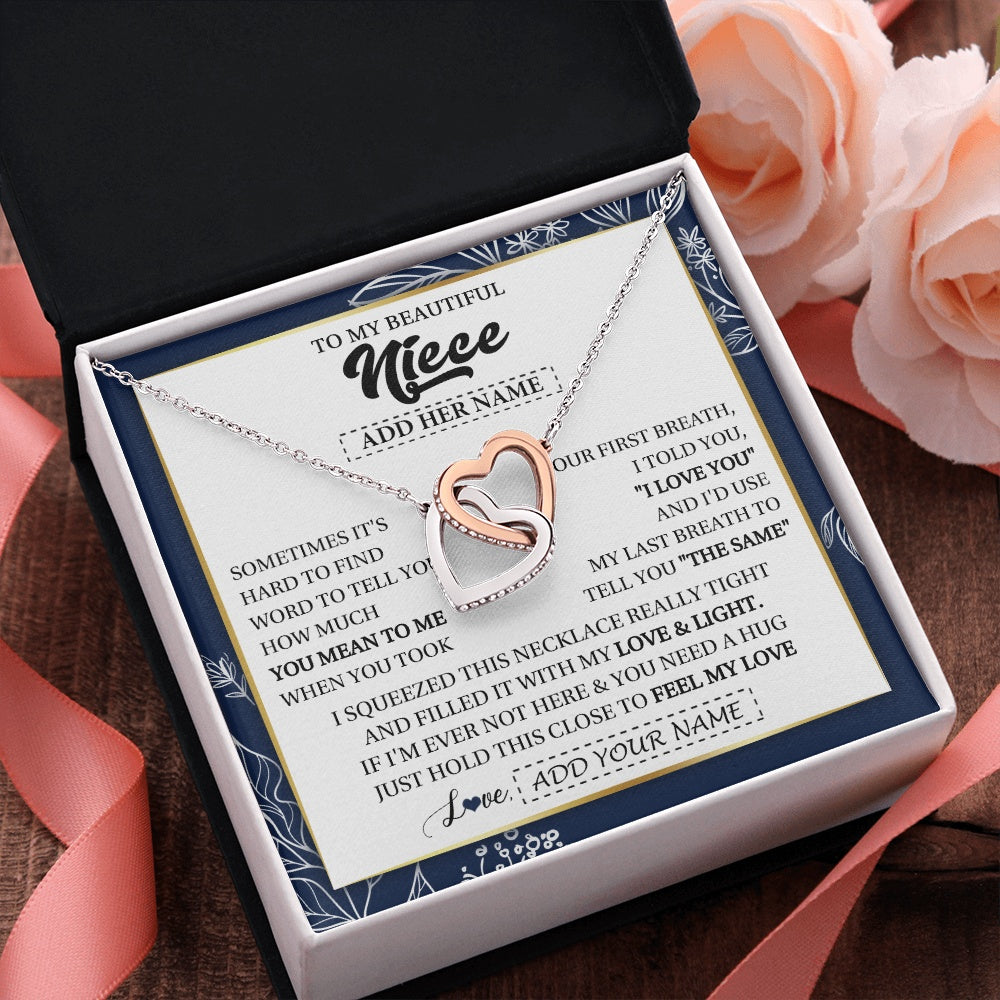 Personalized To My Beautiful Niece Necklace From Aunt Uncle Feel My Love Valentine Gifts For Niece Birthday Graduation Christmas Custom Gift Box Message Card