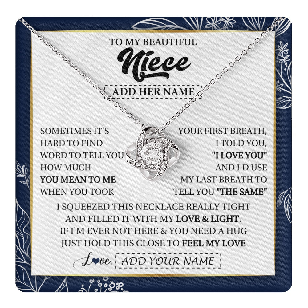 Personalized To My Beautiful Niece Necklace From Aunt Uncle Feel My Love Valentine Gifts For Niece Birthday Graduation Christmas Custom Gift Box Message Card