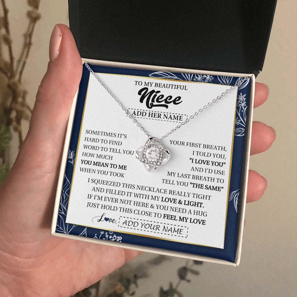 Personalized To My Beautiful Niece Necklace From Aunt Uncle Feel My Love Valentine Gifts For Niece Birthday Graduation Christmas Custom Gift Box Message Card