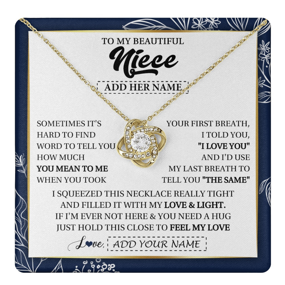 Personalized To My Beautiful Niece Necklace From Aunt Uncle Feel My Love Valentine Gifts For Niece Birthday Graduation Christmas Custom Gift Box Message Card
