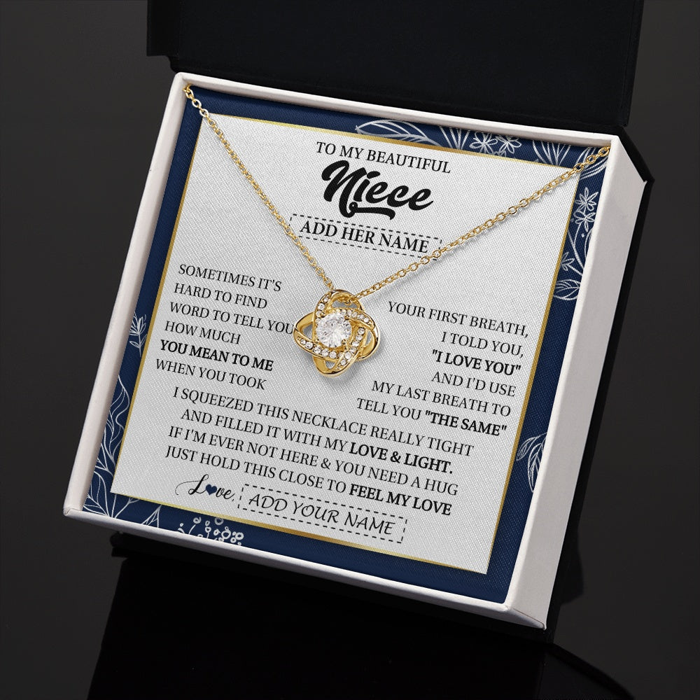 Personalized To My Beautiful Niece Necklace From Aunt Uncle Feel My Love Valentine Gifts For Niece Birthday Graduation Christmas Custom Gift Box Message Card