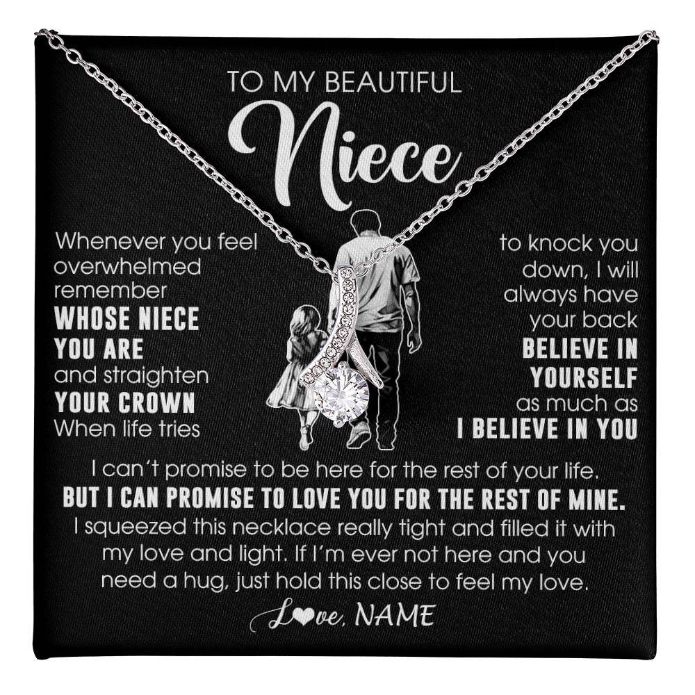 Personalized To My Beautiful Niece Necklace From Uncle Believe In Yourself Niece Birthday Gifts Jewelry Graduation Christmas Customized Message Card