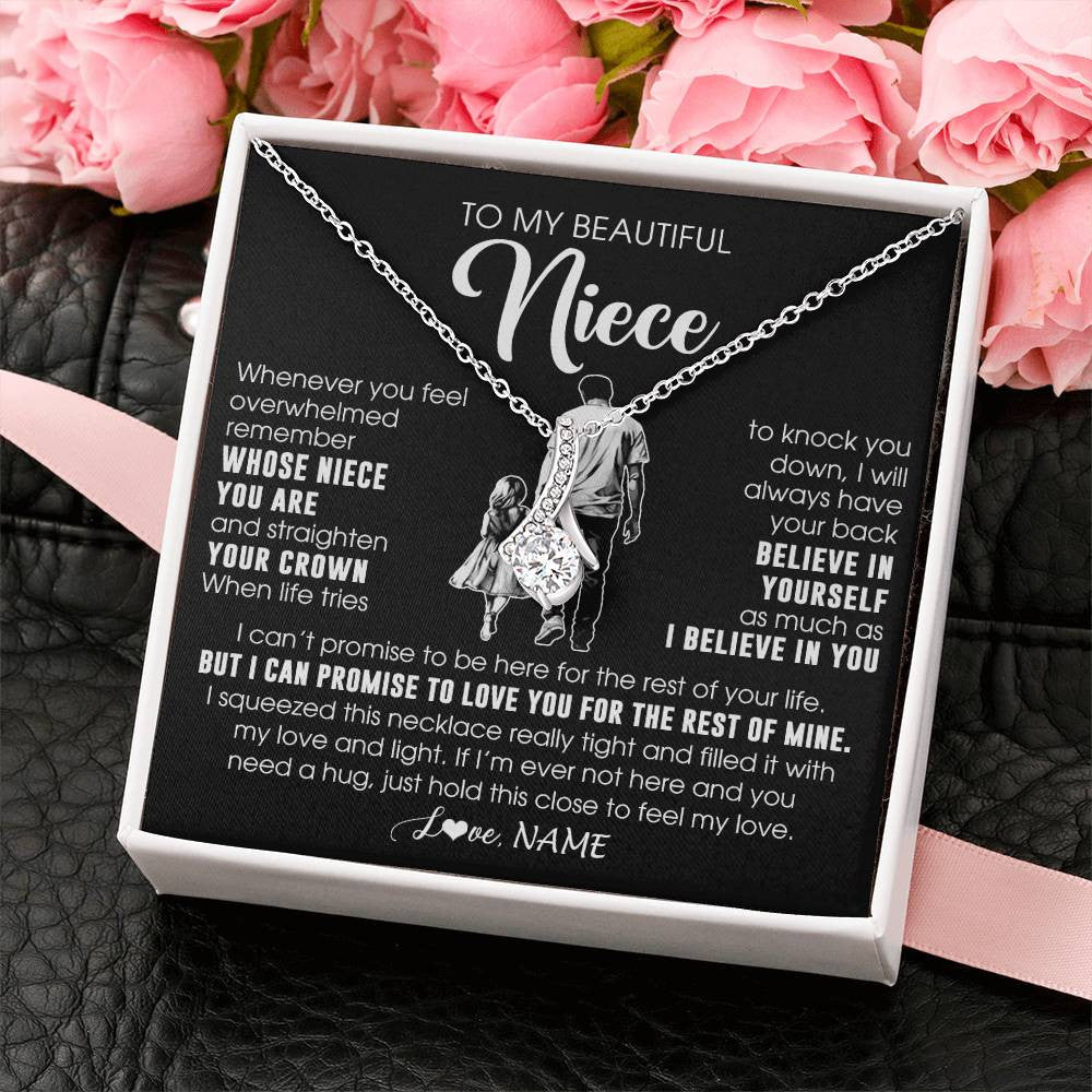 Personalized To My Beautiful Niece Necklace From Uncle Believe In Yourself Niece Birthday Gifts Jewelry Graduation Christmas Customized Message Card