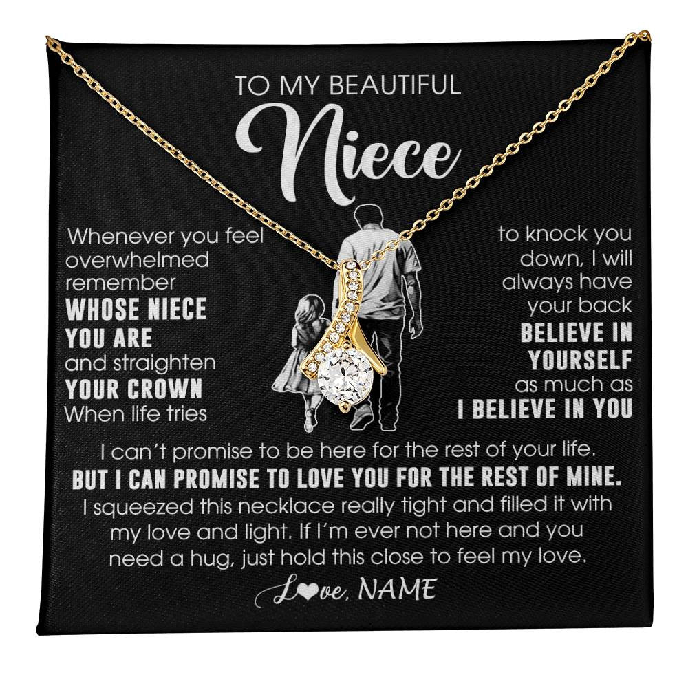 Personalized To My Beautiful Niece Necklace From Uncle Believe In Yourself Niece Birthday Gifts Jewelry Graduation Christmas Customized Message Card
