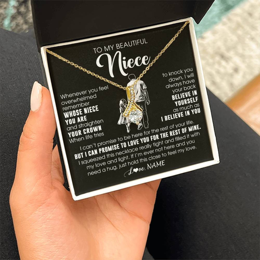 Personalized To My Beautiful Niece Necklace From Uncle Believe In Yourself Niece Birthday Gifts Jewelry Graduation Christmas Customized Message Card