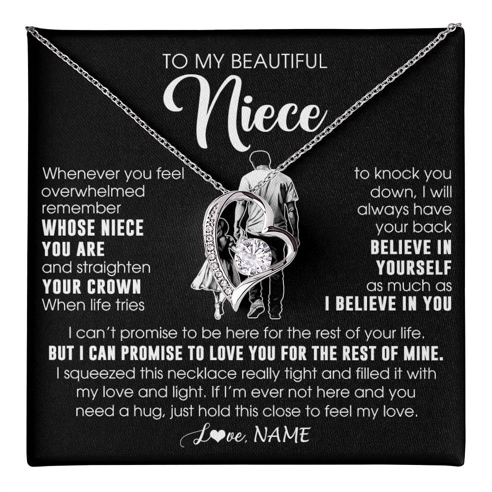 Personalized To My Beautiful Niece Necklace From Uncle Believe In Yourself Niece Birthday Gifts Jewelry Graduation Christmas Customized Message Card