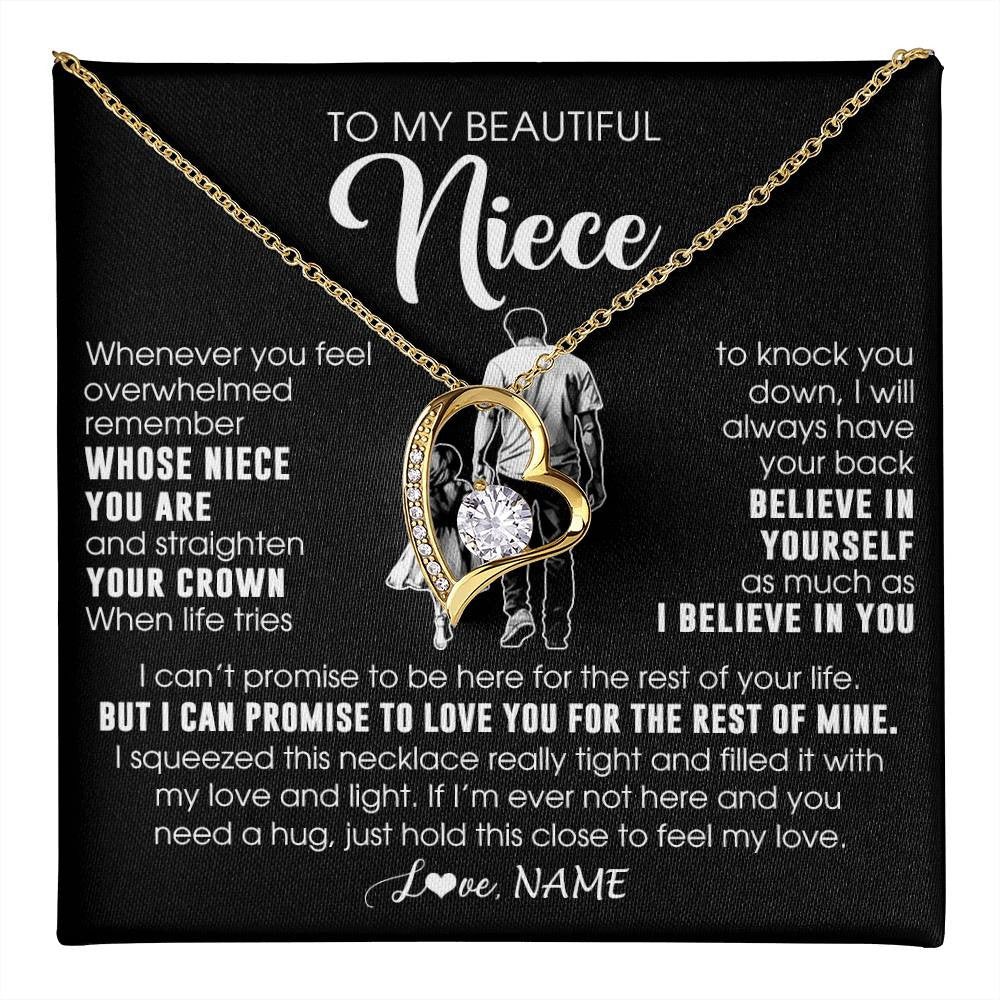Personalized To My Beautiful Niece Necklace From Uncle Believe In Yourself Niece Birthday Gifts Jewelry Graduation Christmas Customized Message Card
