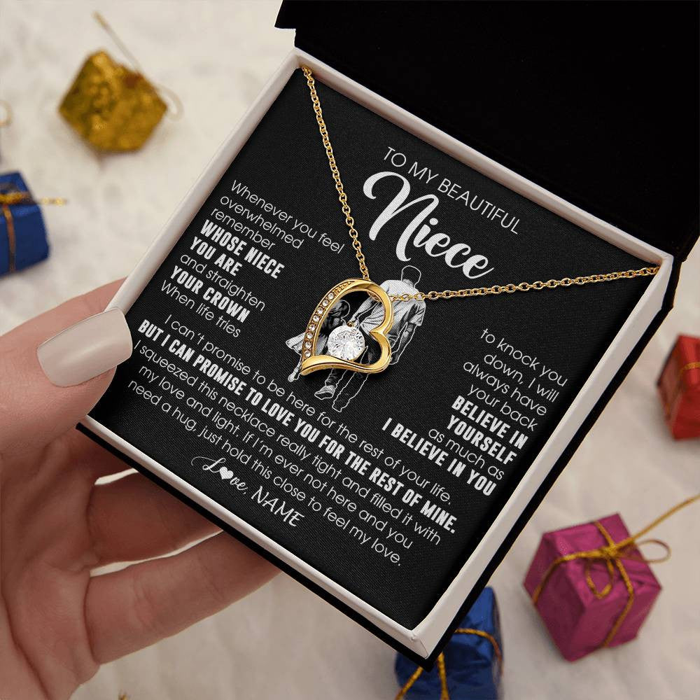 Personalized To My Beautiful Niece Necklace From Uncle Believe In Yourself Niece Birthday Gifts Jewelry Graduation Christmas Customized Message Card