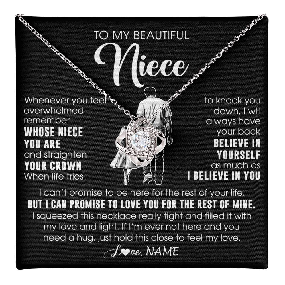 Personalized To My Beautiful Niece Necklace From Uncle Believe In Yourself Niece Birthday Gifts Jewelry Graduation Christmas Customized Message Card
