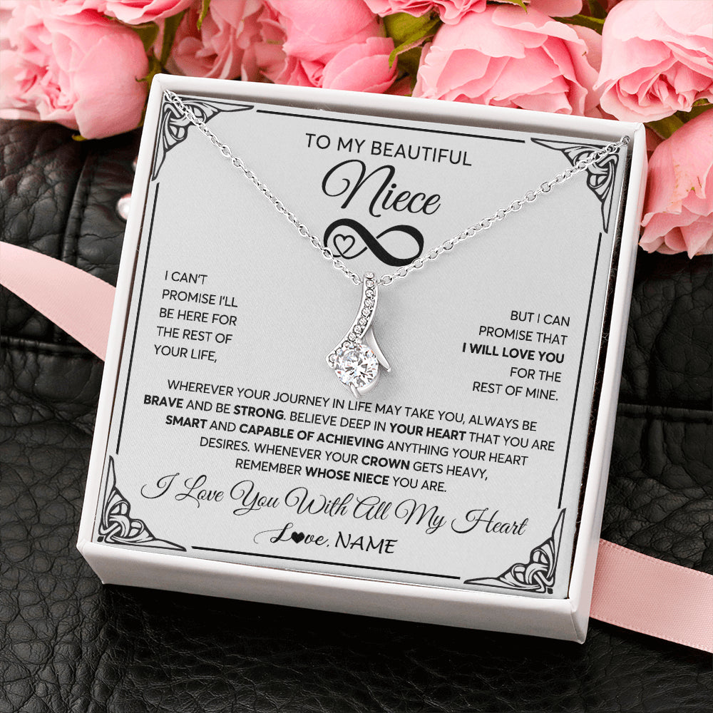 Personalized To My Beautiful Niece Necklace for Women From Aunt Uncle Love You Niece Birthday Gifts Jewelry Christmas Customized Gift Box Message Card