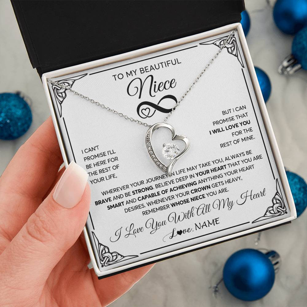 Personalized To My Beautiful Niece Necklace for Women From Aunt Uncle Love You Niece Birthday Gifts Jewelry Christmas Customized Gift Box Message Card