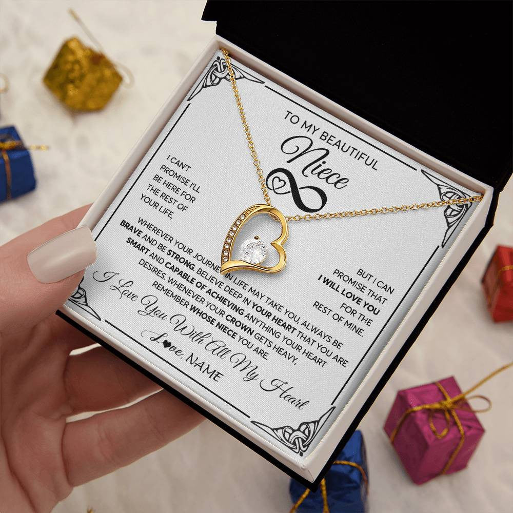 Personalized To My Beautiful Niece Necklace for Women From Aunt Uncle Love You Niece Birthday Gifts Jewelry Christmas Customized Gift Box Message Card