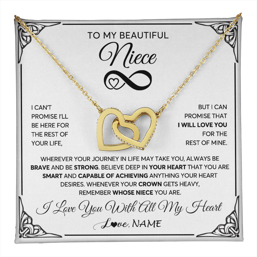 Personalized To My Beautiful Niece Necklace for Women From Aunt Uncle Love You Niece Birthday Gifts Jewelry Christmas Customized Gift Box Message Card