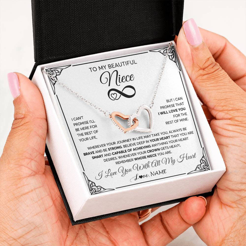 Personalized To My Beautiful Niece Necklace for Women From Aunt Uncle Love You Niece Birthday Gifts Jewelry Christmas Customized Gift Box Message Card