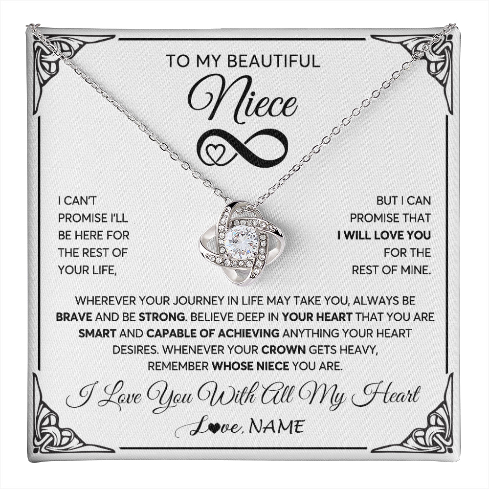 Personalized To My Beautiful Niece Necklace for Women From Aunt Uncle Love You Niece Birthday Gifts Jewelry Christmas Customized Gift Box Message Card
