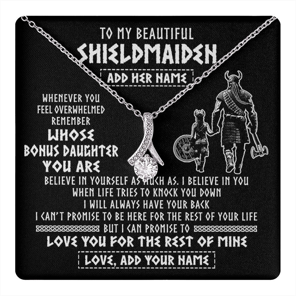 Personalized To My Beautiful Shieldmaiden Viking Necklace Whenever You Feel Overwhelmed Bonus Daughter Birthday Gifts Christmas Custom Gift Box Message Card