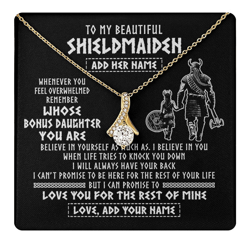 Personalized To My Beautiful Shieldmaiden Viking Necklace Whenever You Feel Overwhelmed Bonus Daughter Birthday Gifts Christmas Custom Gift Box Message Card