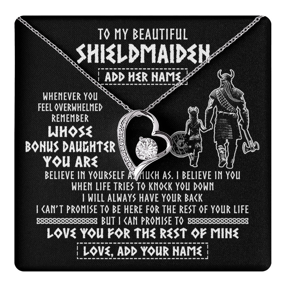 Personalized To My Beautiful Shieldmaiden Viking Necklace Whenever You Feel Overwhelmed Bonus Daughter Birthday Gifts Christmas Custom Gift Box Message Card