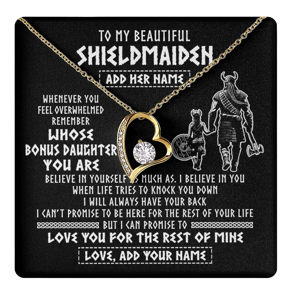 Personalized To My Beautiful Shieldmaiden Viking Necklace Whenever You Feel Overwhelmed Bonus Daughter Birthday Gifts Christmas Custom Gift Box Message Card