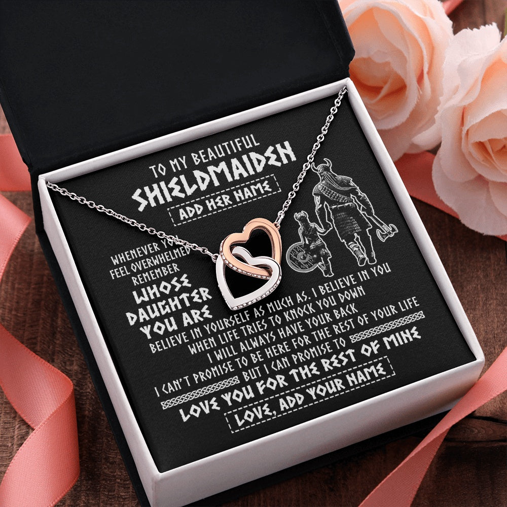 Personalized To My Beautiful Shieldmaiden Viking Necklace Whenever You Feel Overwhelmed Daughter Birthday Gifts Christmas Customized Gift Box Message Card