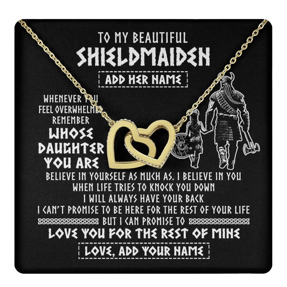 Personalized To My Beautiful Shieldmaiden Viking Necklace Whenever You Feel Overwhelmed Daughter Birthday Gifts Christmas Customized Gift Box Message Card
