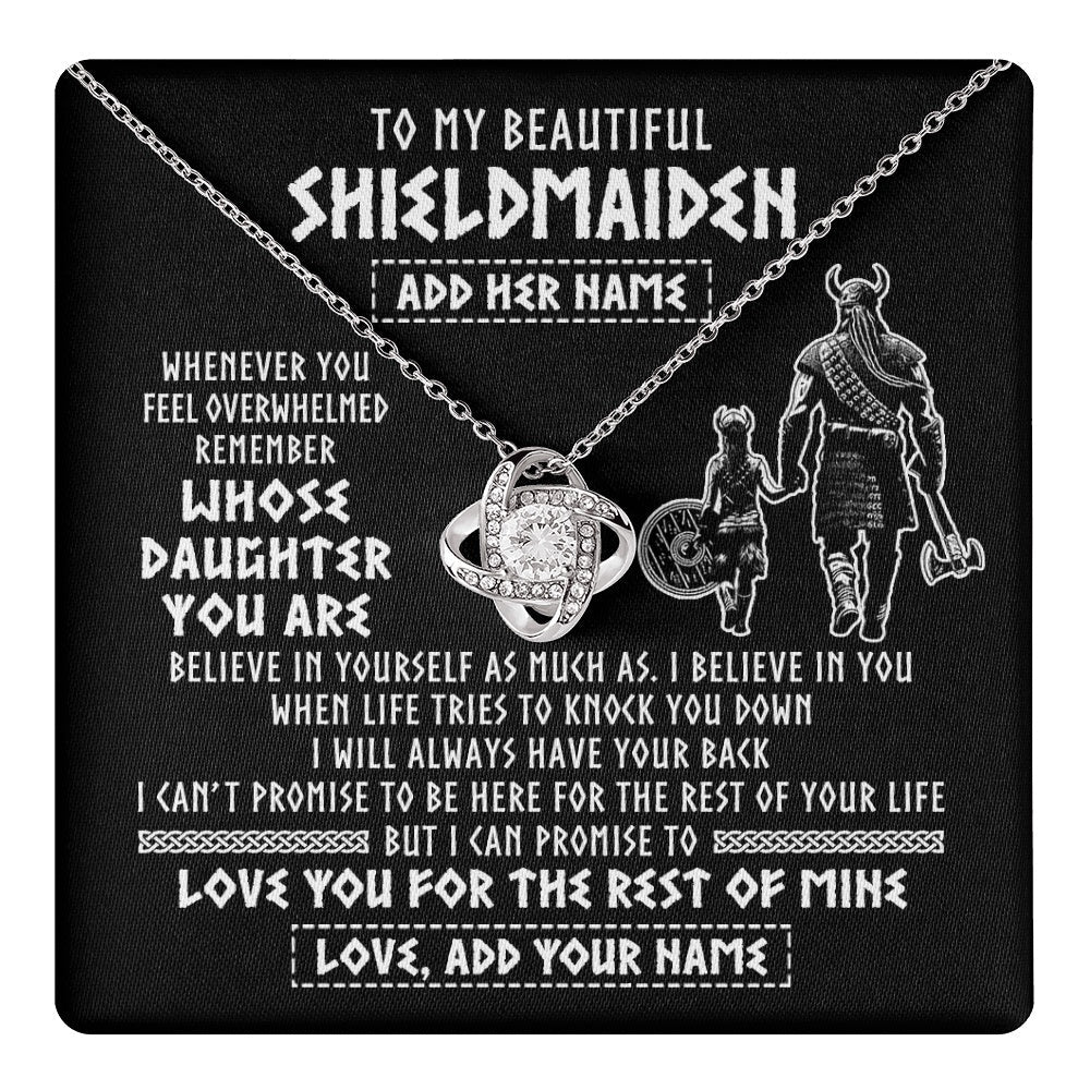 Personalized To My Beautiful Shieldmaiden Viking Necklace Whenever You Feel Overwhelmed Daughter Birthday Gifts Christmas Customized Gift Box Message Card