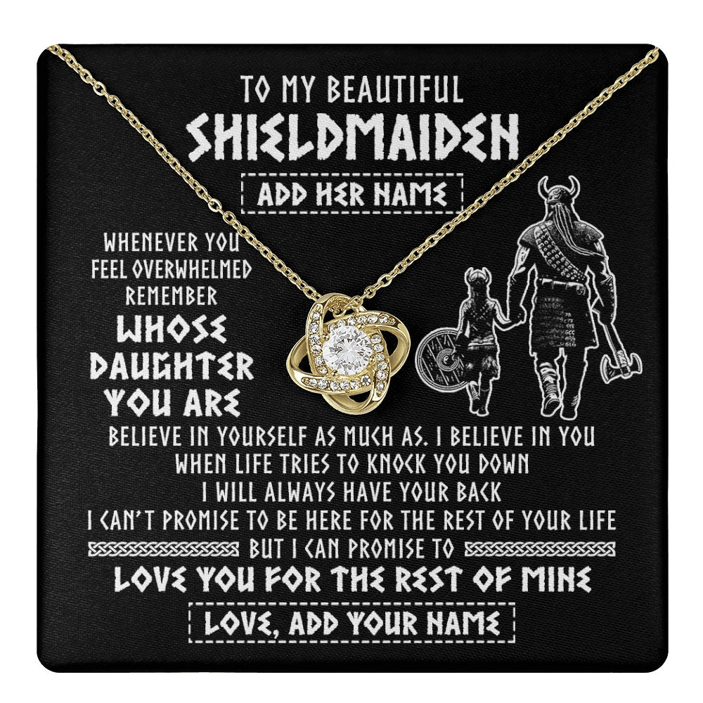 Personalized To My Beautiful Shieldmaiden Viking Necklace Whenever You Feel Overwhelmed Daughter Birthday Gifts Christmas Customized Gift Box Message Card
