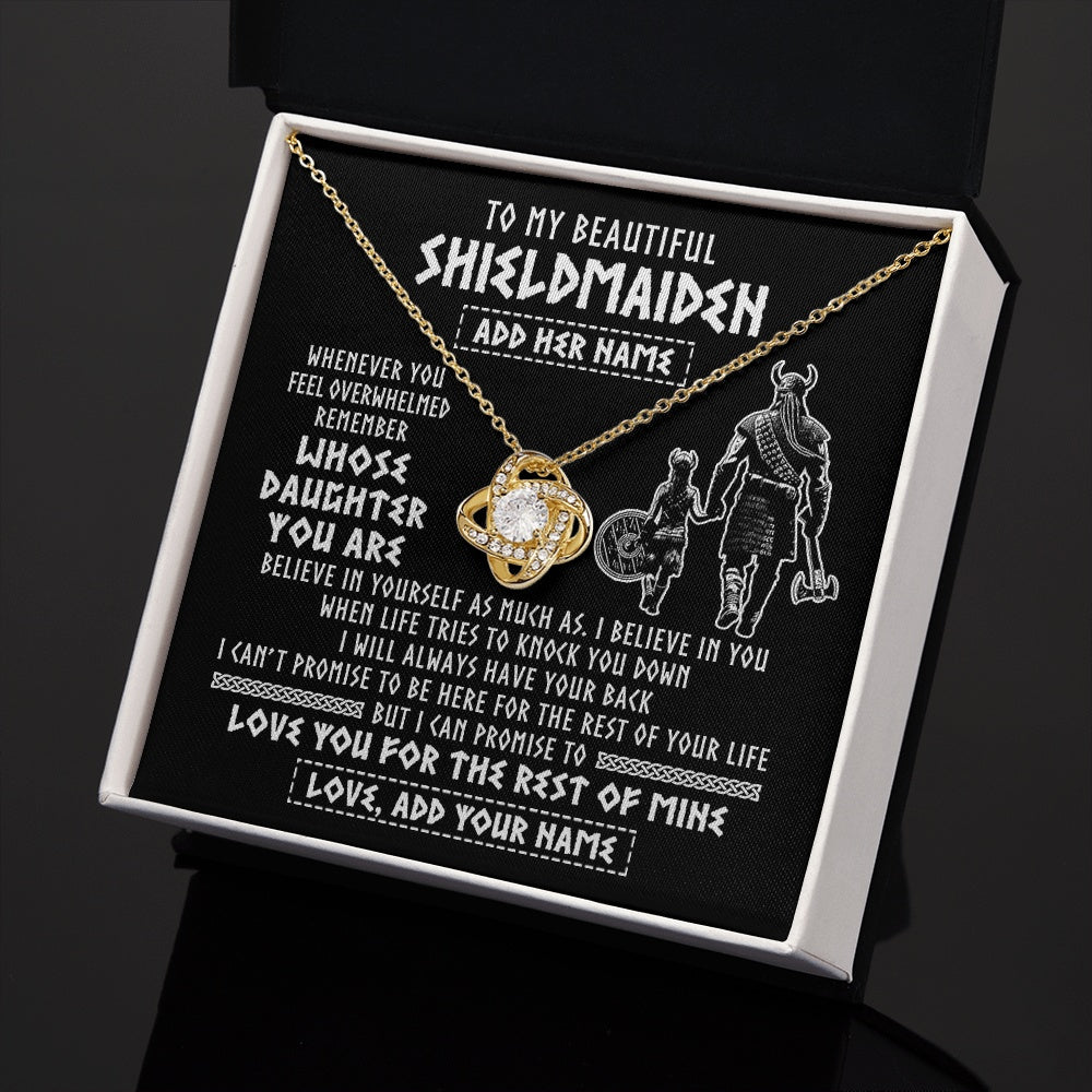 Personalized To My Beautiful Shieldmaiden Viking Necklace Whenever You Feel Overwhelmed Daughter Birthday Gifts Christmas Customized Gift Box Message Card