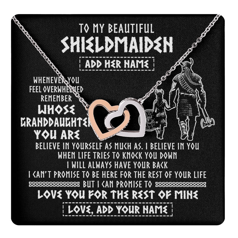 Personalized To My Beautiful Shieldmaiden Viking Necklace Whenever You Feel Overwhelmed Granddaughter Birthday Gifts Christmas Custom Gift Box Message Card