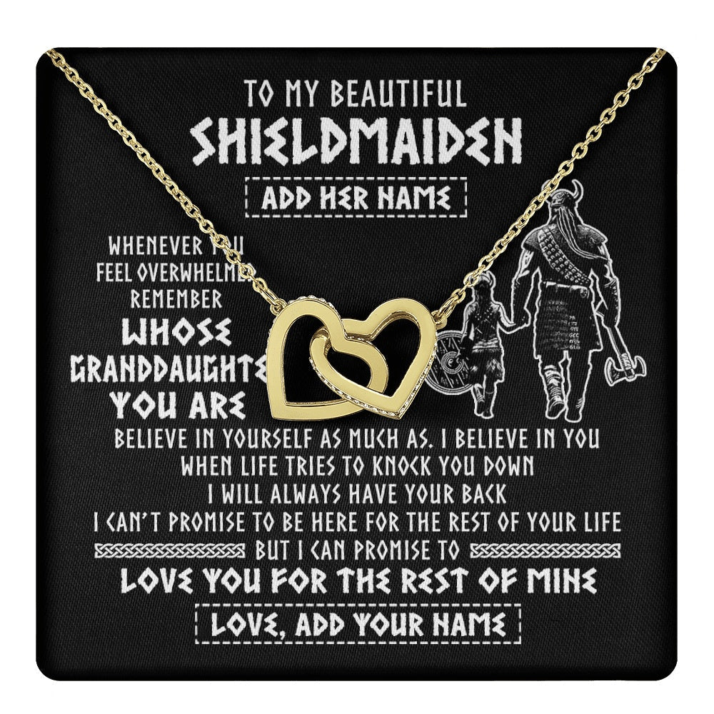 Personalized To My Beautiful Shieldmaiden Viking Necklace Whenever You Feel Overwhelmed Granddaughter Birthday Gifts Christmas Custom Gift Box Message Card