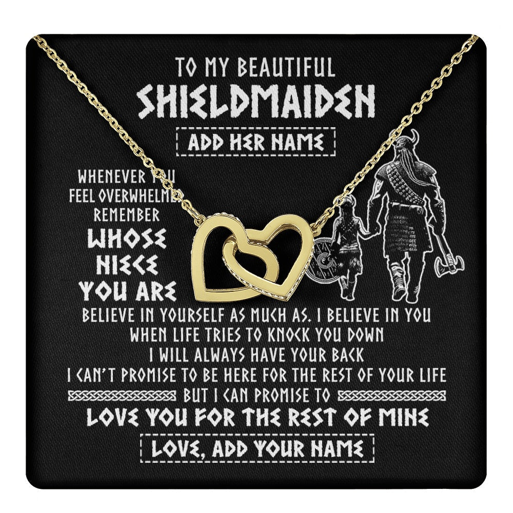 Personalized To My Beautiful Shieldmaiden Viking Necklace Whenever You Feel Overwhelmed Niece Birthday Gifts Christmas Customized Gift Box Message Card