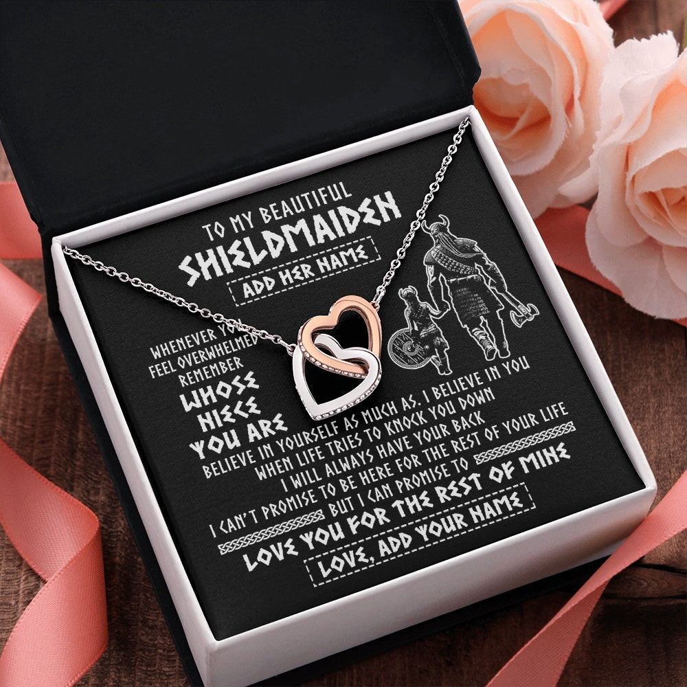 Personalized To My Beautiful Shieldmaiden Viking Necklace Whenever You Feel Overwhelmed Niece Birthday Gifts Christmas Customized Gift Box Message Card