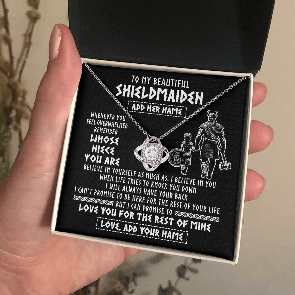 Personalized To My Beautiful Shieldmaiden Viking Necklace Whenever You Feel Overwhelmed Niece Birthday Gifts Christmas Customized Gift Box Message Card