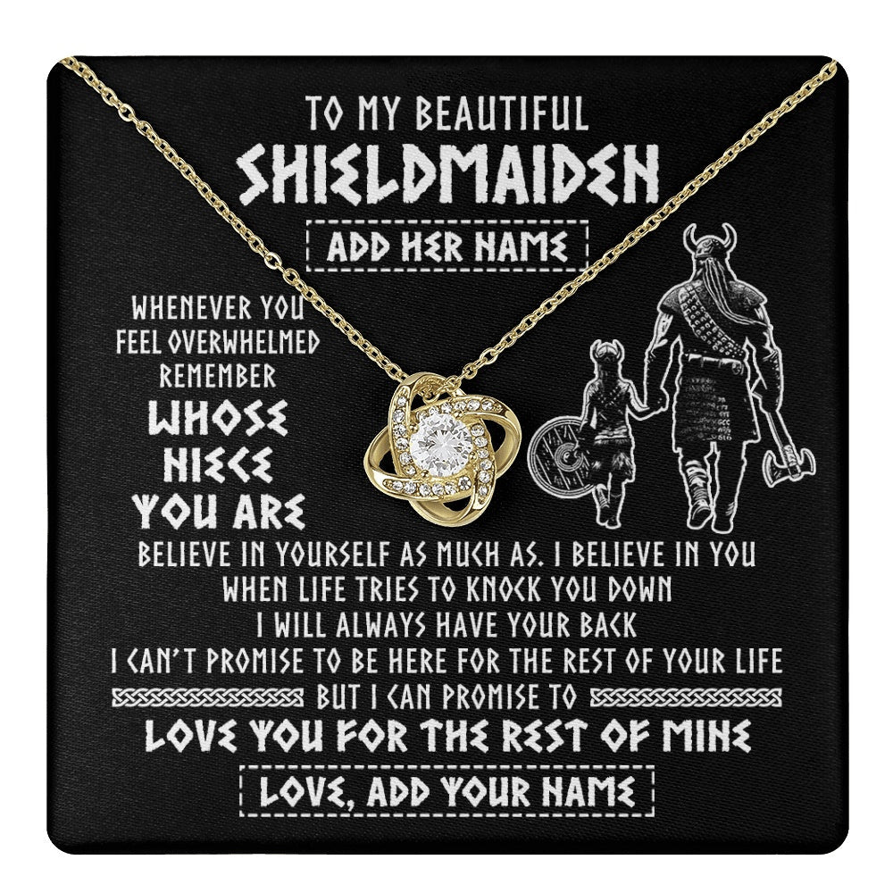 Personalized To My Beautiful Shieldmaiden Viking Necklace Whenever You Feel Overwhelmed Niece Birthday Gifts Christmas Customized Gift Box Message Card