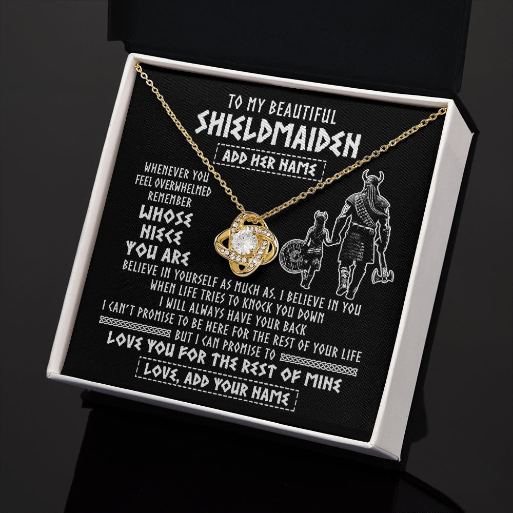 Personalized To My Beautiful Shieldmaiden Viking Necklace Whenever You Feel Overwhelmed Niece Birthday Gifts Christmas Customized Gift Box Message Card