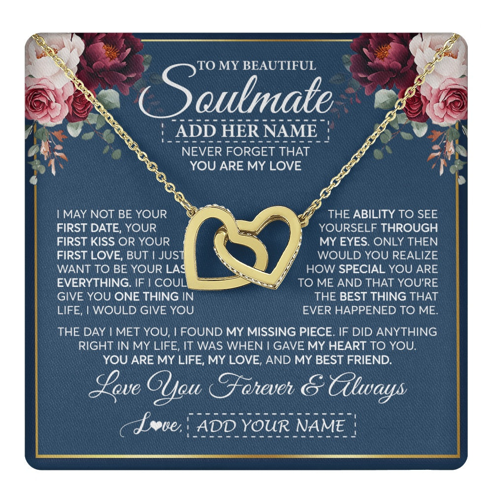 Personalized To My Beautiful Soulmate Gift Necklace You Are My Love Gifts For Wife From Husband Wife Birthday Valentines Day Custom Gift Box Message Card