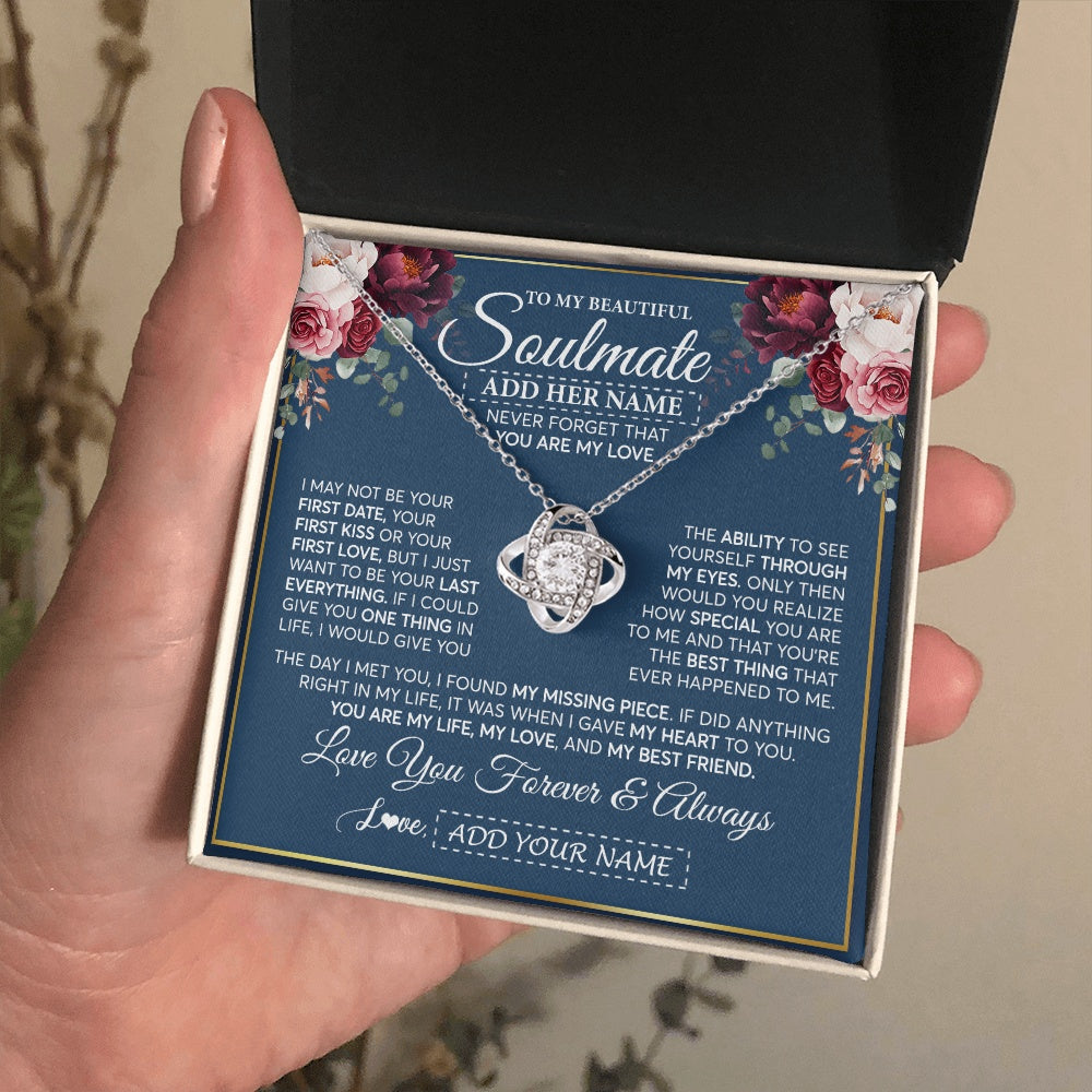 Personalized To My Beautiful Soulmate Gift Necklace You Are My Love Gifts For Wife From Husband Wife Birthday Valentines Day Custom Gift Box Message Card