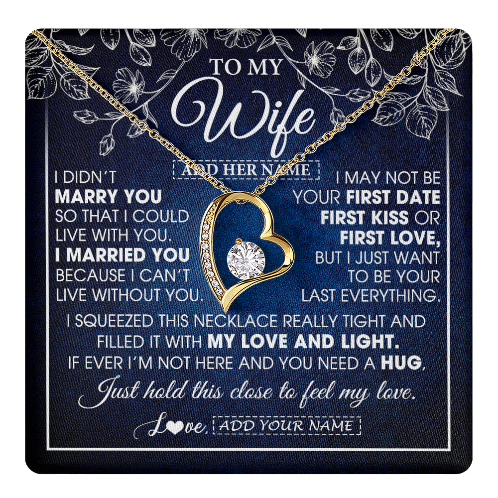 Personalized To My Beautiful Wife Gifts From Husband Necklace Jewelry For Her Wife Wedding Anniversary Birthday Christmas Customized Gift Box Message Card