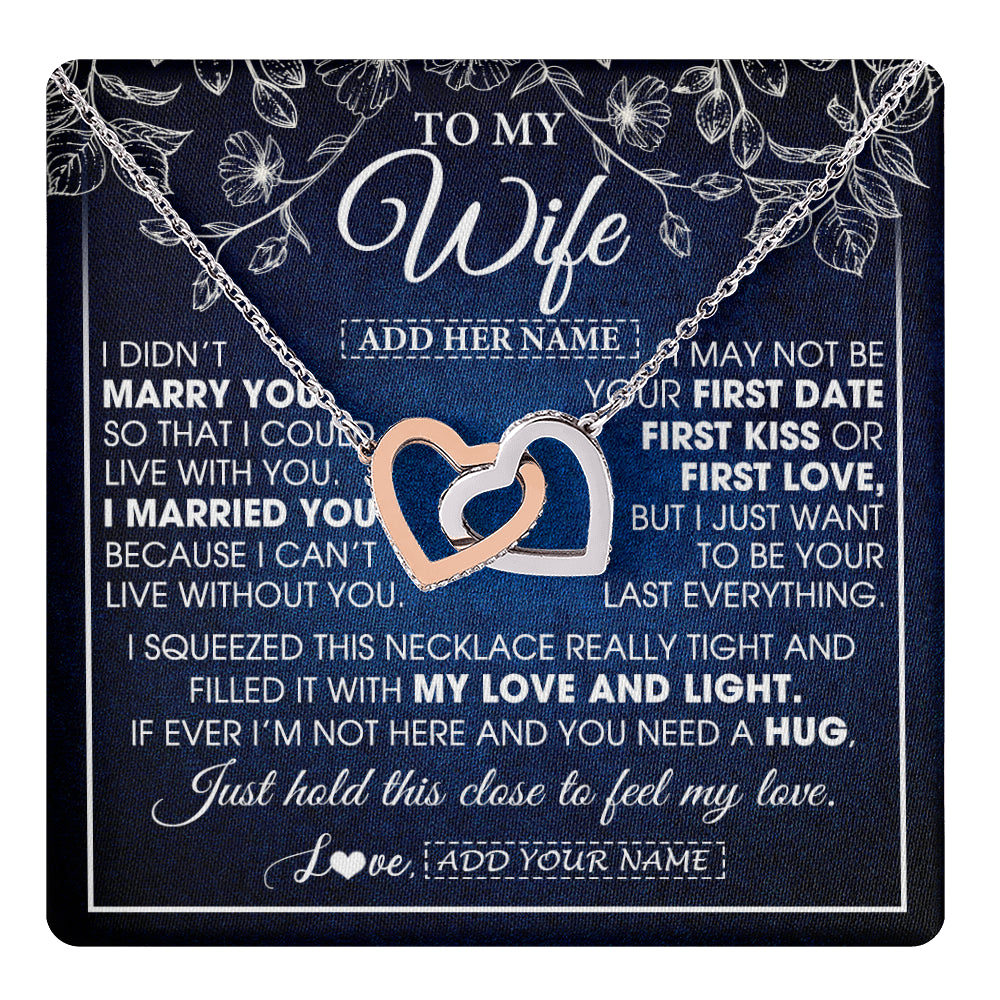 Personalized To My Beautiful Wife Gifts From Husband Necklace Jewelry For Her Wife Wedding Anniversary Birthday Christmas Customized Gift Box Message Card