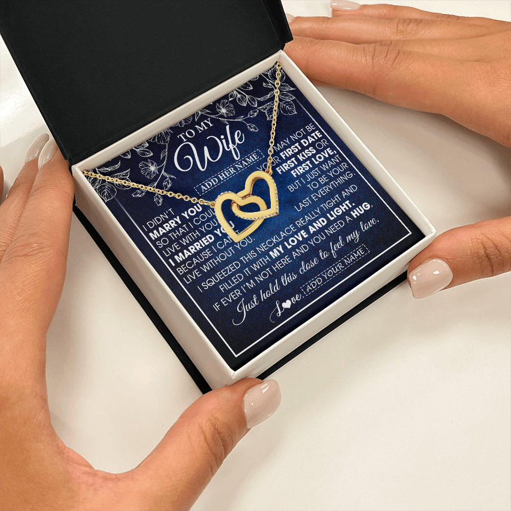 Personalized To My Beautiful Wife Gifts From Husband Necklace Jewelry For Her Wife Wedding Anniversary Birthday Christmas Customized Gift Box Message Card