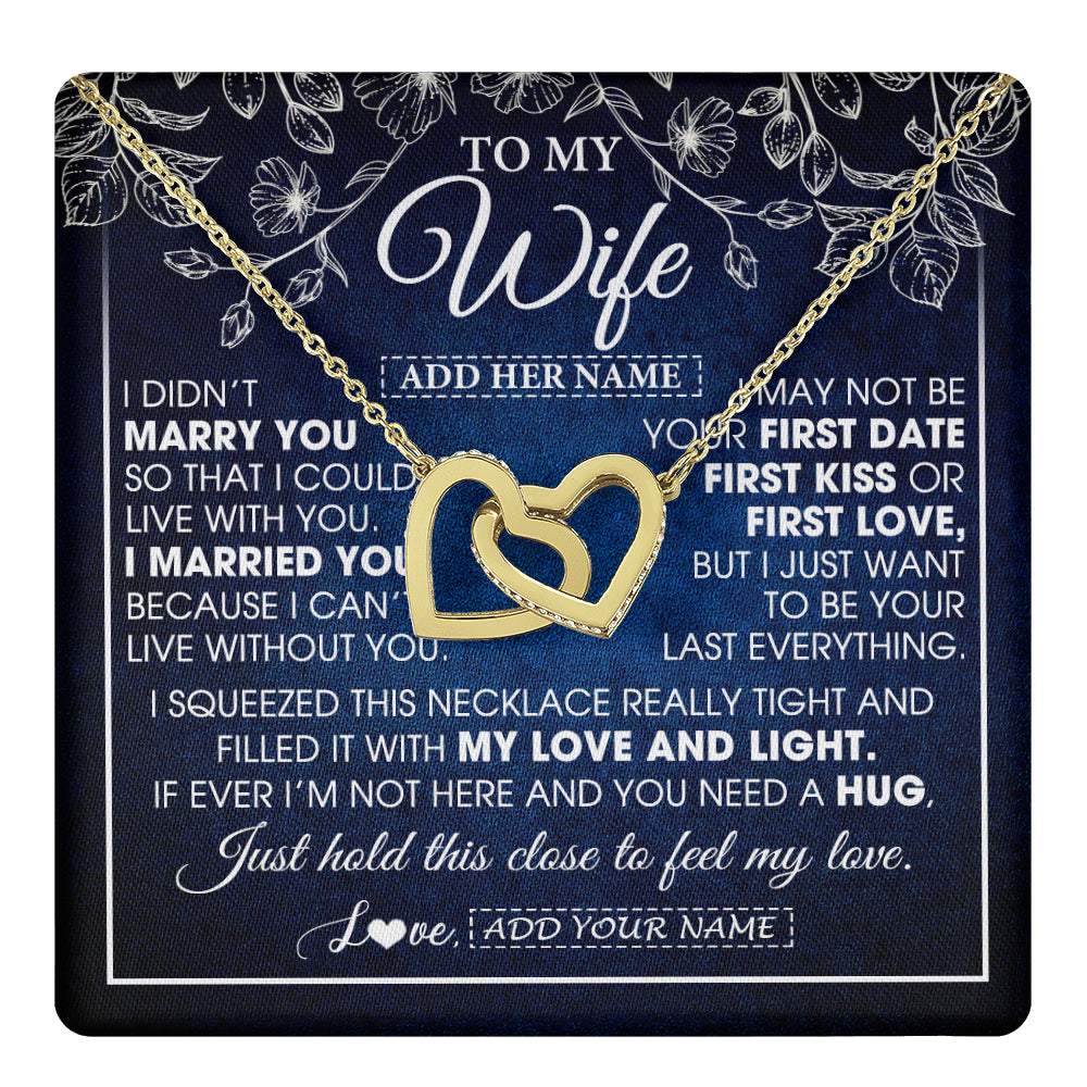 Personalized To My Beautiful Wife Gifts From Husband Necklace Jewelry For Her Wife Wedding Anniversary Birthday Christmas Customized Gift Box Message Card