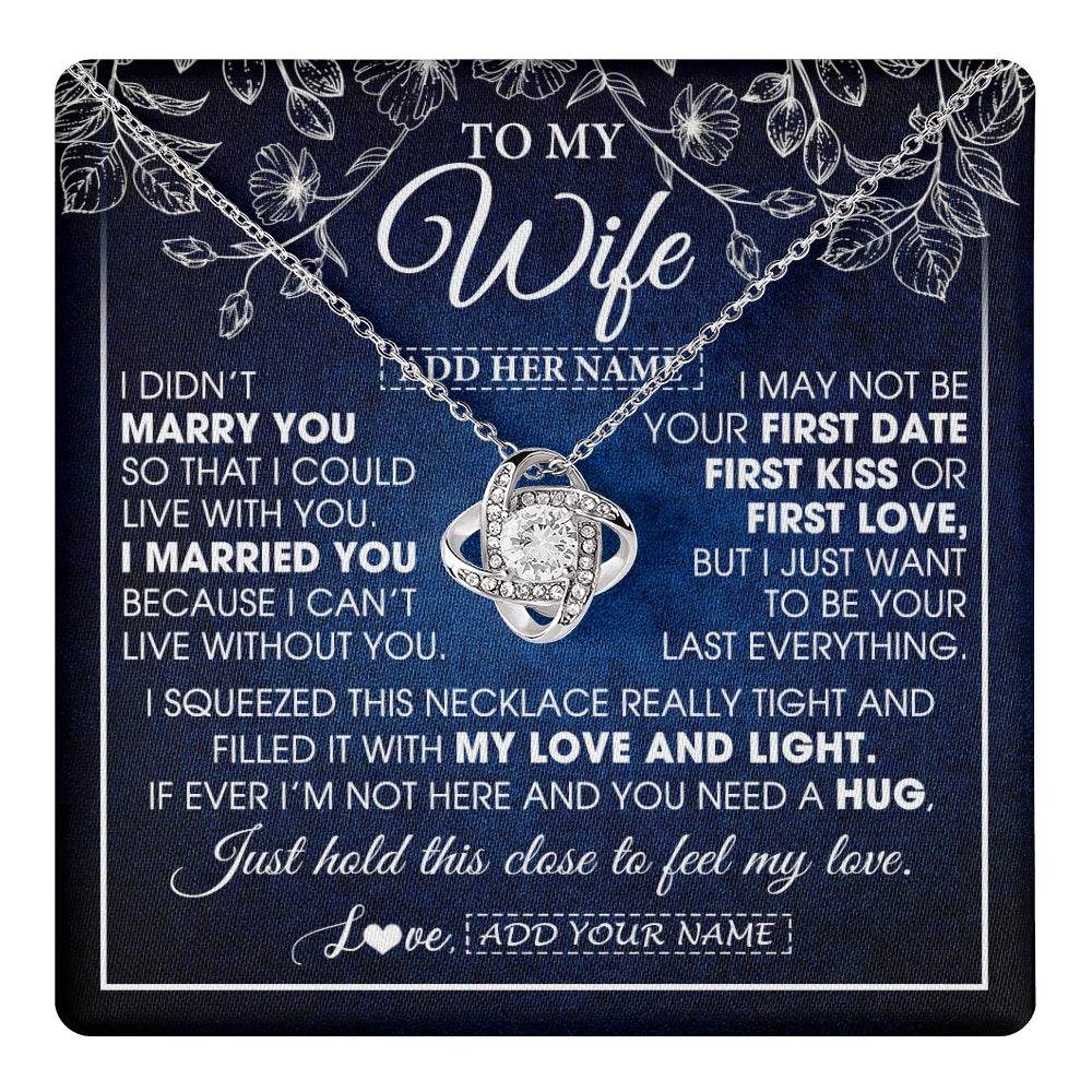 Personalized To My Beautiful Wife Gifts From Husband Necklace Jewelry For Her Wife Wedding Anniversary Birthday Christmas Customized Gift Box Message Card