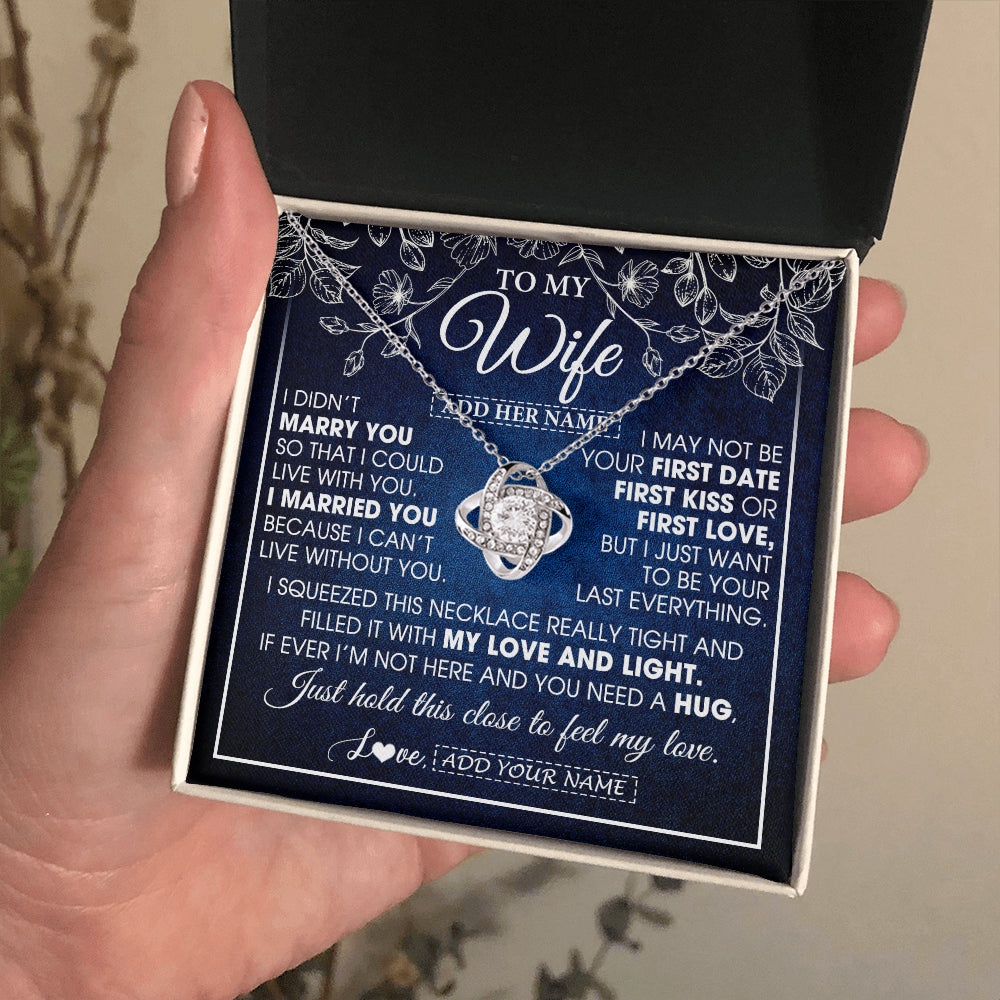 Personalized To My Beautiful Wife Gifts From Husband Necklace Jewelry For Her Wife Wedding Anniversary Birthday Christmas Customized Gift Box Message Card